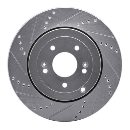R1 Concepts R1 10-16 Hyundai Genesis Coupe Rear Left Drilled & Slotted Silver Brake Rotor