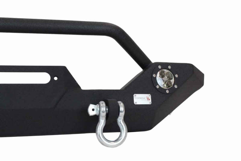 Fishbone Offroad 87-06 Jeep TJ/YJ Wrangler TJ/YJ Steel Front Bumper W/LEDs - Blk Textured Pawdercoat