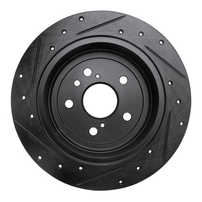R1 Concepts R1 09-15 Toyota Venza Rear Right Drilled & Slotted Black Brake Rotor