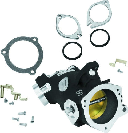 S&S Cycle 02-05 BT Size 417 58mm Cable Operated Throttle Body Kit - Wrinkle Black