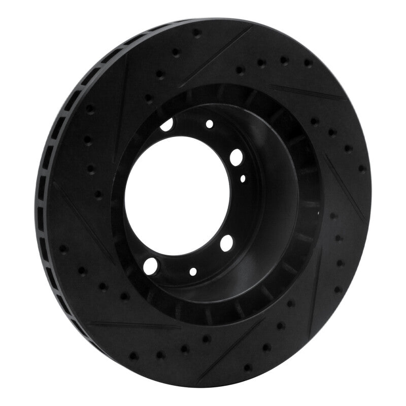R1 Concepts R1 89-97 Porsche 911 Front Right Drilled & Slotted Black Brake Rotor