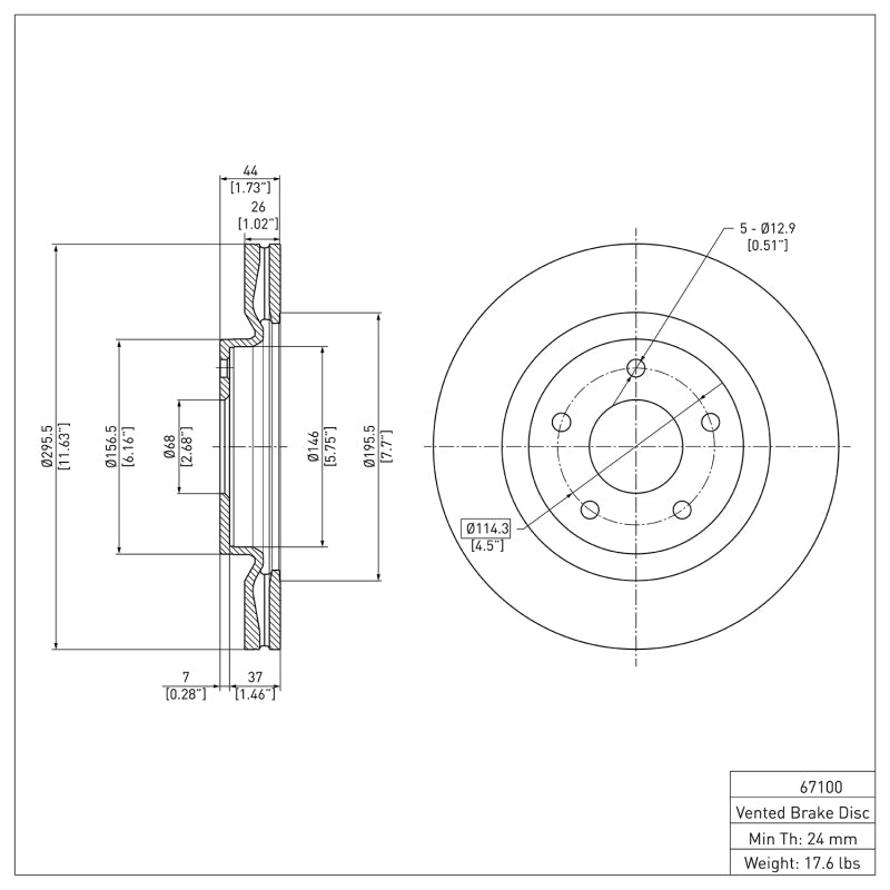 DFC 11-19 Nissan Sentra Front Brake Rotor