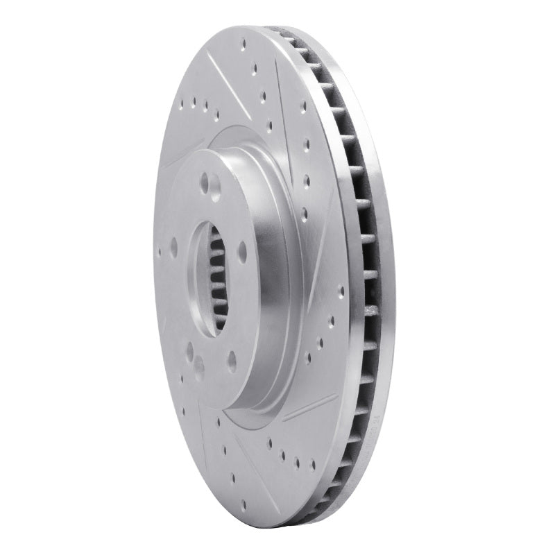 R1 Concepts R1 2007-2009 Hyundai Santa Fe Front Right Drilled & Slotted Silver Brake Rotor