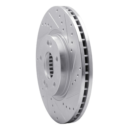 R1 Concepts R1 2007-2009 Hyundai Santa Fe Front Right Drilled & Slotted Silver Brake Rotor