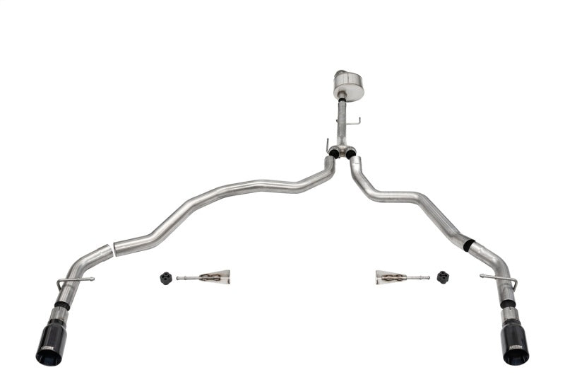 CORSA Performance Corsa 2021-2025 Ford F-150 Regular Cab/6.5in Bed 5.0L V8 Xtreme Cat-Back Dual Rear Exit-Black PVD