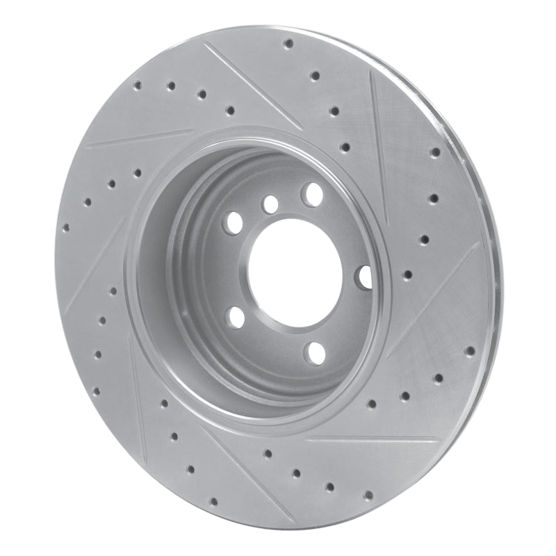 R1 Concepts R1 02-05 BMW 760LI Rear Left Drilled & Slotted Silver Brake Rotor