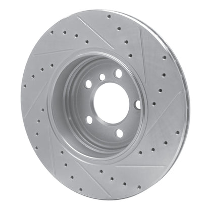 R1 Concepts R1 02-05 BMW 760LI Rear Left Drilled & Slotted Silver Brake Rotor