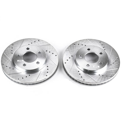 PowerStop Power Stop 05-10 Ford Mustang Front Evolution Drilled & Slotted Rotors - Pair