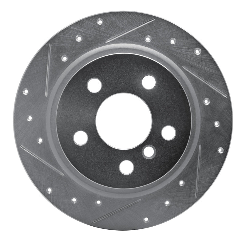 R1 Concepts R1 14-25 BMW i3 Rear Left Drilled & Slotted Silver Brake Rotor