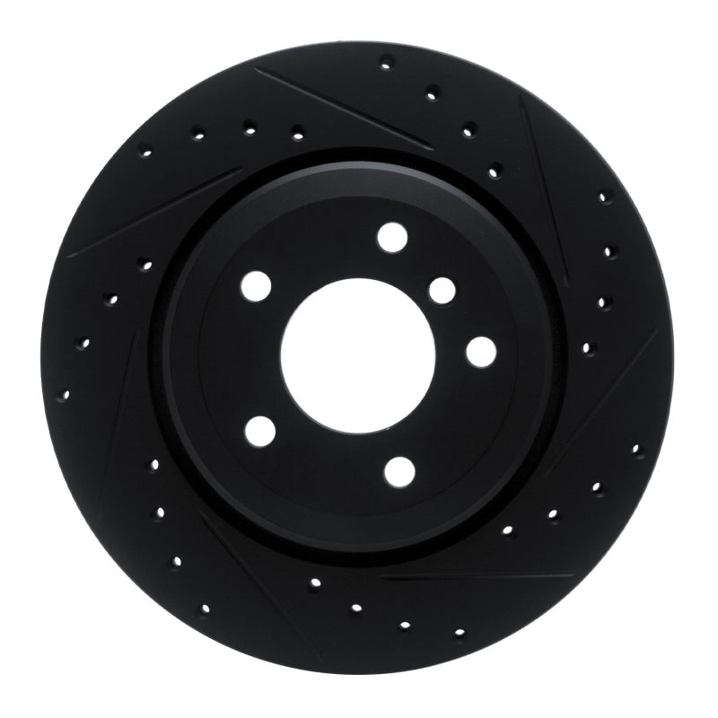 R1 Concepts R1 01-06 BMW 330I Rear Right Drilled & Slotted Black Brake Rotor