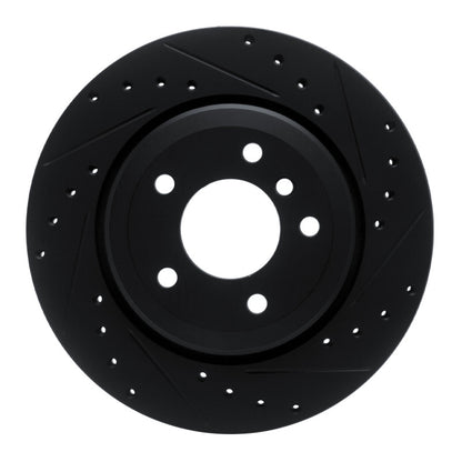 R1 Concepts R1 01-06 BMW 330I Rear Right Drilled & Slotted Black Brake Rotor