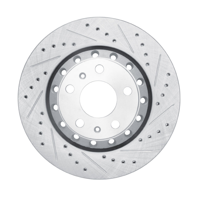 R1 Concepts R1 04-10 Audi A8 Rear Right Drilled & Slotted Silver Brake Rotor