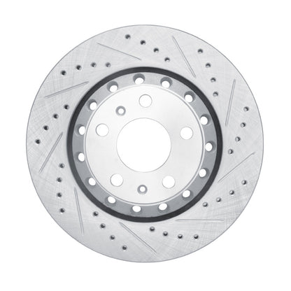 R1 Concepts R1 04-10 Audi A8 Rear Right Drilled & Slotted Silver Brake Rotor