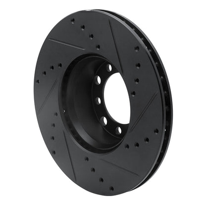 R1 Concepts R1 79-85 Mercedes-Benz 380SL Front Left Drilled & Slotted Black Brake Rotor