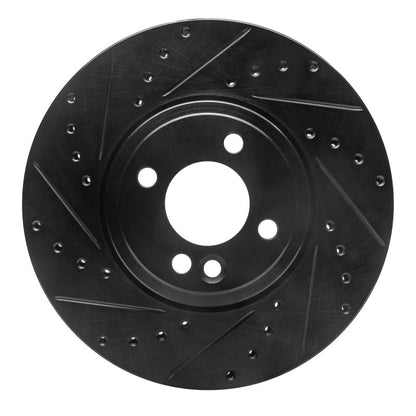 R1 Concepts R1 02-06 Mini Cooper (Excl Clubman) Front Left Drilled & Slotted Black Brake Rotor