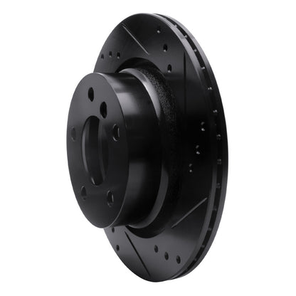R1 Concepts R1 03-08 BMW Z4 Rear Right Drilled & Slotted Black Brake Rotor