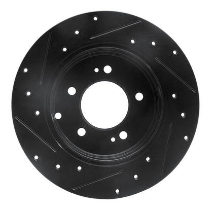 R1 Concepts R1 05-20 Hyundai Azera Rear Right Drilled & Slotted Black Brake Rotor