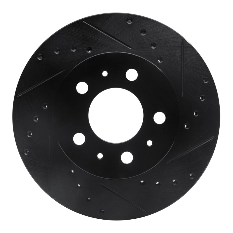 R1 Concepts R1 95-97 Ford Crown Victoria Front Right Drilled & Slotted Black Brake Rotor