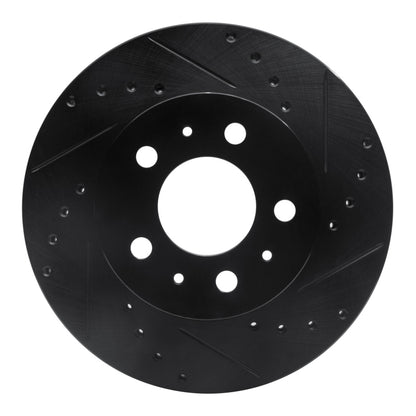 R1 Concepts R1 95-97 Ford Crown Victoria Front Right Drilled & Slotted Black Brake Rotor