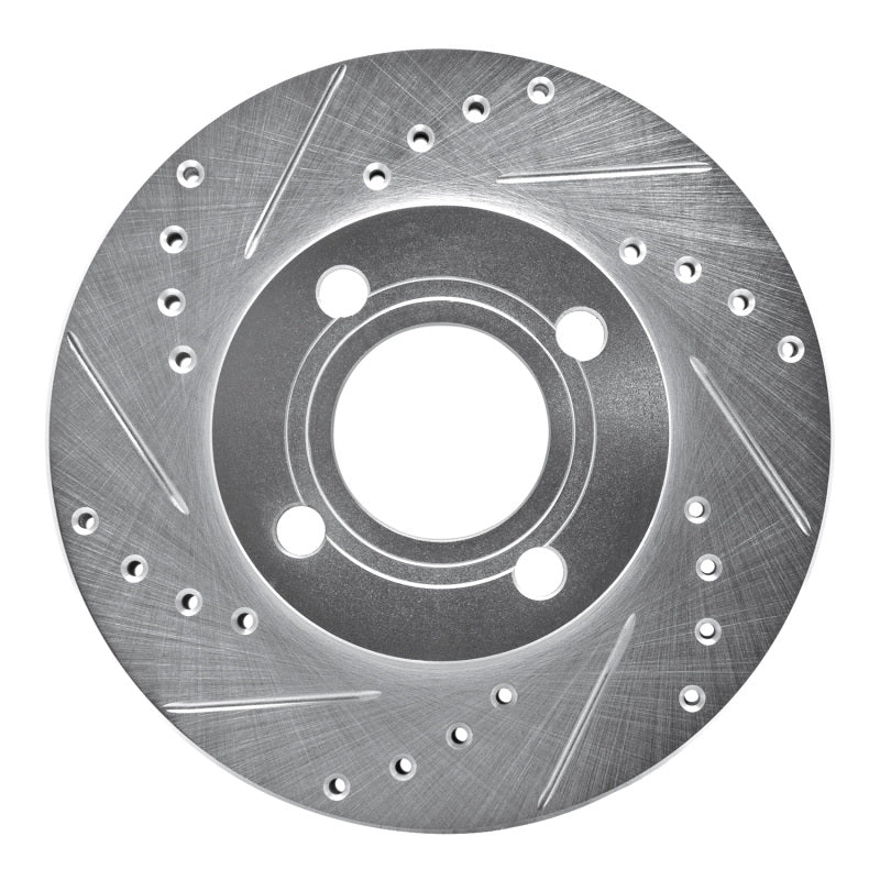 R1 Concepts R1 84-87 Audi 4000 Quattro Front Left Drilled & Slotted Silver Brake Rotor