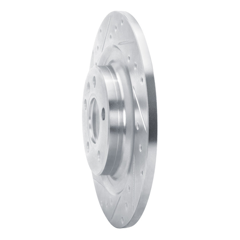 R1 Concepts R1 19-25 Volvo XC40 Rear Left Drilled & Slotted Silver Brake Rotor