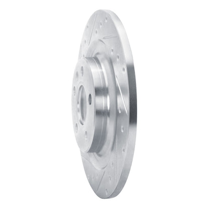 R1 Concepts R1 19-25 Volvo XC40 Rear Left Drilled & Slotted Silver Brake Rotor