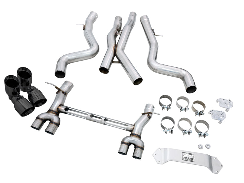 AWE Tuning BMW F8X M3/M4 Track Edition Cat-Back Exhaust - Diamond Black Tips