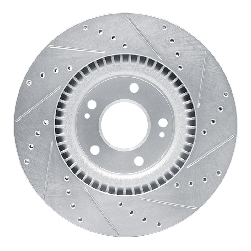 R1 Concepts R1 17-20 Kia Cadenza Front Left Drilled & Slotted Silver Brake Rotor