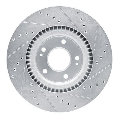 R1 Concepts R1 17-20 Kia Cadenza Front Left Drilled & Slotted Silver Brake Rotor