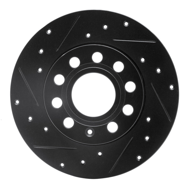 R1 Concepts R1 05-13 Audi A3 Rear Left Drilled & Slotted Black Brake Rotor