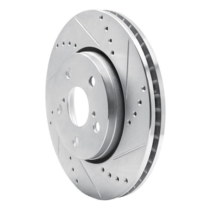R1 Concepts R1 18-22 Toyota C-HR Front Right Drilled & Slotted Silver Brake Rotor