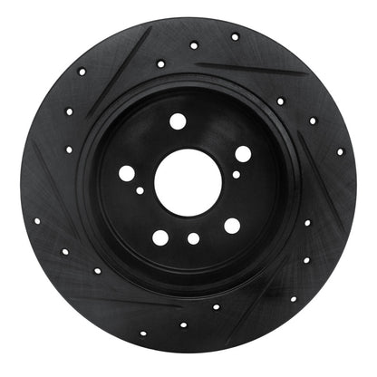 R1 Concepts R1 92-03 Lexus ES300 Rear Right Drilled & Slotted Black Brake Rotor