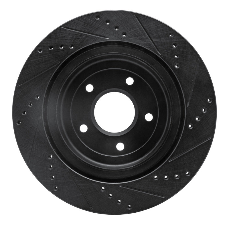 R1 Concepts R1 06-13 Chevrolet Corvette Rear Left Drilled & Slotted Black Brake Rotor