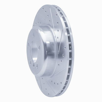 R1 Concepts R1 06-13 BMW 330I Front Right Drilled & Slotted Silver Brake Rotor