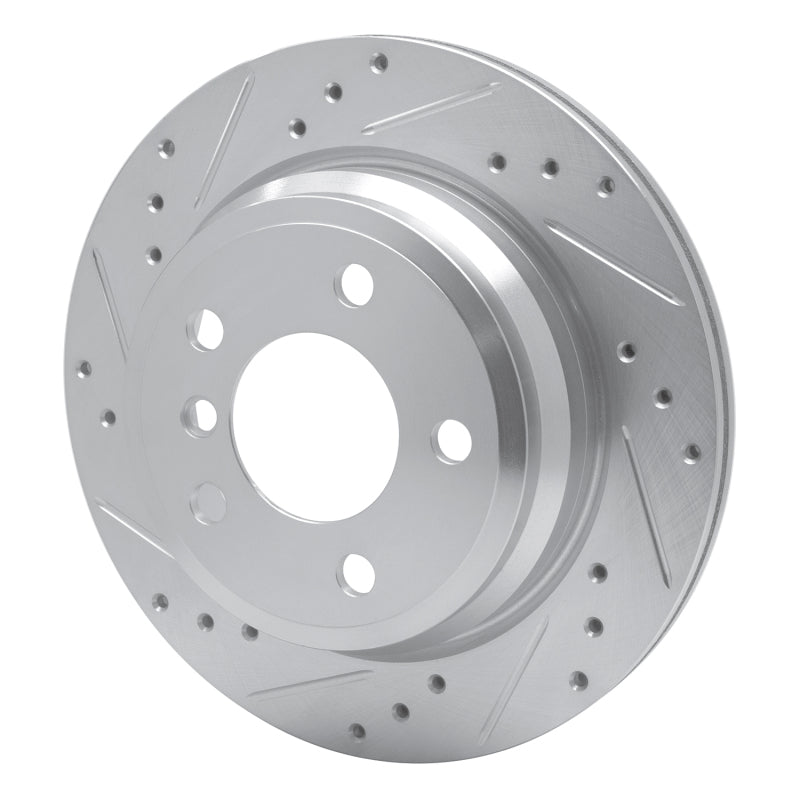 R1 Concepts R1 06-20 BMW 430I Gran Coupe Rear Left Drilled & Slotted Silver Brake Rotor