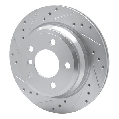 R1 Concepts R1 06-20 BMW 430I Gran Coupe Rear Left Drilled & Slotted Silver Brake Rotor