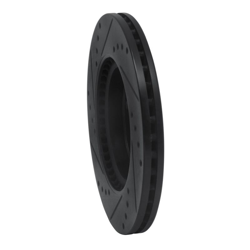 R1 Concepts R1 13-19 Nissan SENTRA Front Right Drilled & Slotted Black Brake Rotor