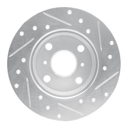 R1 Concepts R1 85-86 Toyota MR2 Rear Left Drilled & Slotted Silver Brake Rotor