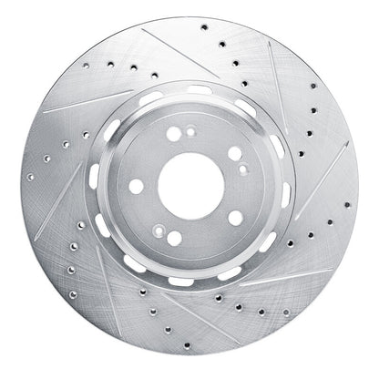 R1 Concepts R1 21-26 Genesis GV60 Front Right Drilled & Slotted Silver Brake Rotor