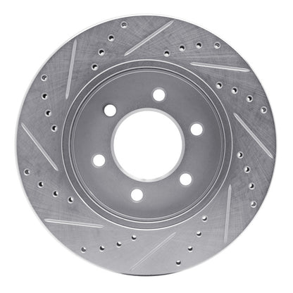 R1 Concepts R1 04-08 Ford F-150 4WD Front Right Drilled & Slotted Silver Brake Rotor