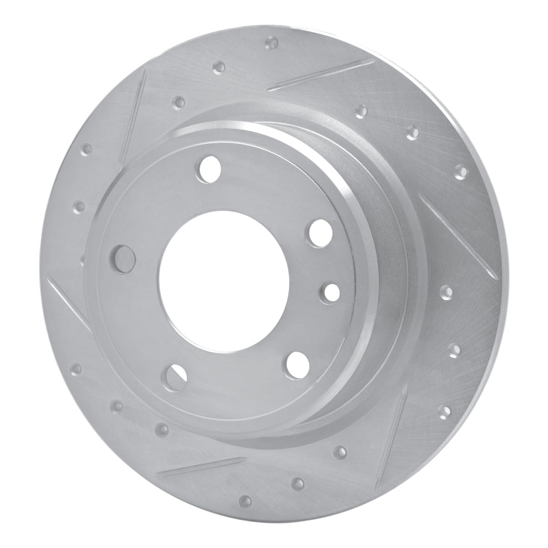 R1 Concepts R1 88-91 BMW M3 Rear Left Drilled & Slotted Silver Brake Rotor