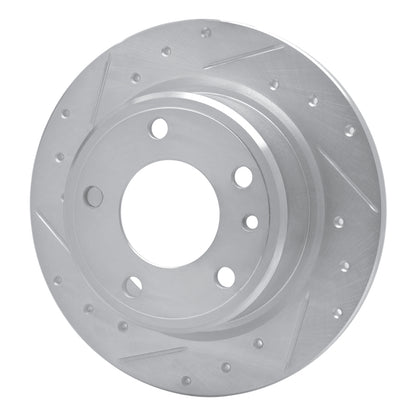 R1 Concepts R1 88-91 BMW M3 Rear Left Drilled & Slotted Silver Brake Rotor