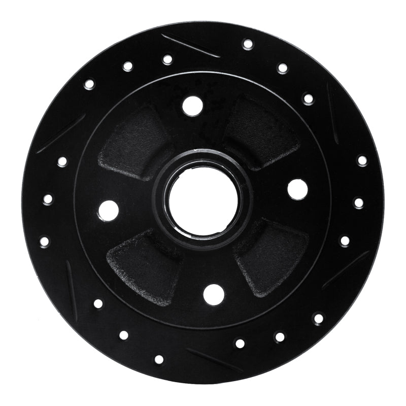 R1 Concepts R1 1987-1994 Mazda 323 Rear Right Drilled & Slotted Black Brake Rotor