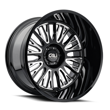 Cali Off-Road 9116 Vertex 22x12 / 8x170 BP / -44mm Offset / 125.2mm Hub Gloss Black Milled Wheel