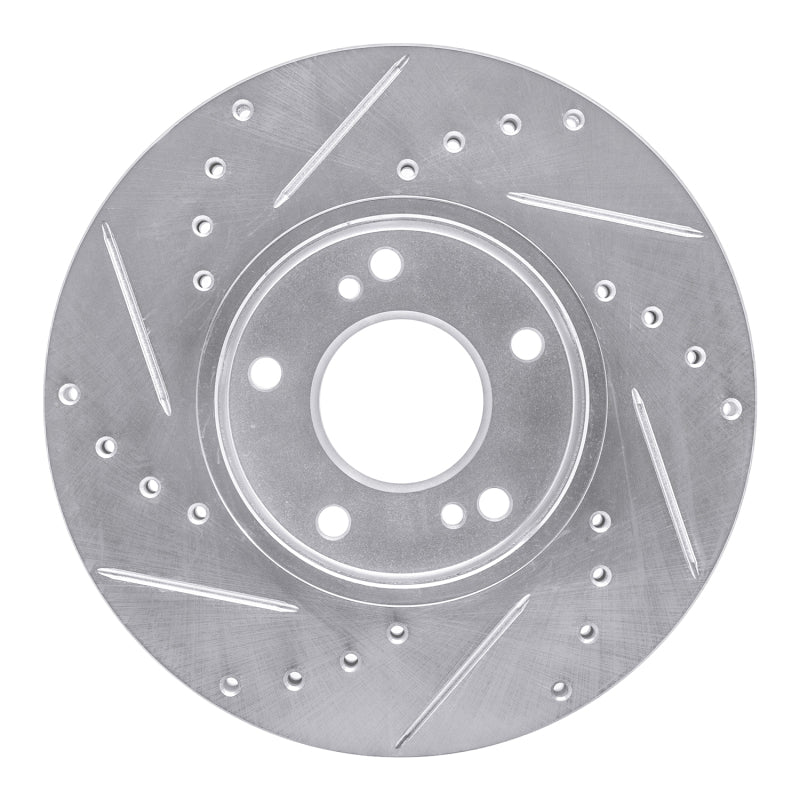 R1 Concepts R1 89-99 Infiniti I30 Front Right Drilled & Slotted Silver Brake Rotor