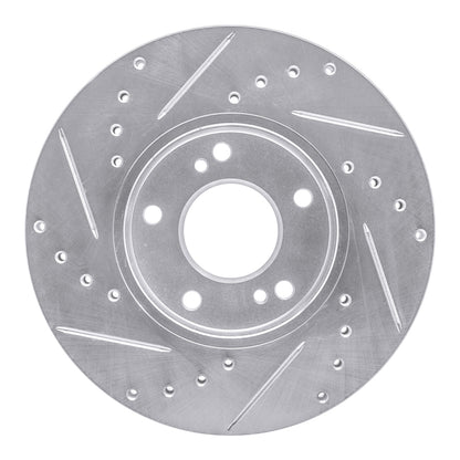 R1 Concepts R1 89-99 Infiniti I30 Front Right Drilled & Slotted Silver Brake Rotor