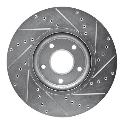 R1 Concepts R1 07-17 Nissan Juke Front Left Drilled & Slotted Silver Brake Rotor