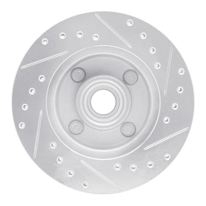R1 Concepts R1 78-93 Ford Thunderbird Front Left Drilled & Slotted Silver Brake Rotor