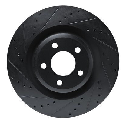 R1 Concepts R1 20-25 Ford Explorer Front Left Drilled & Slotted Black Brake Rotor