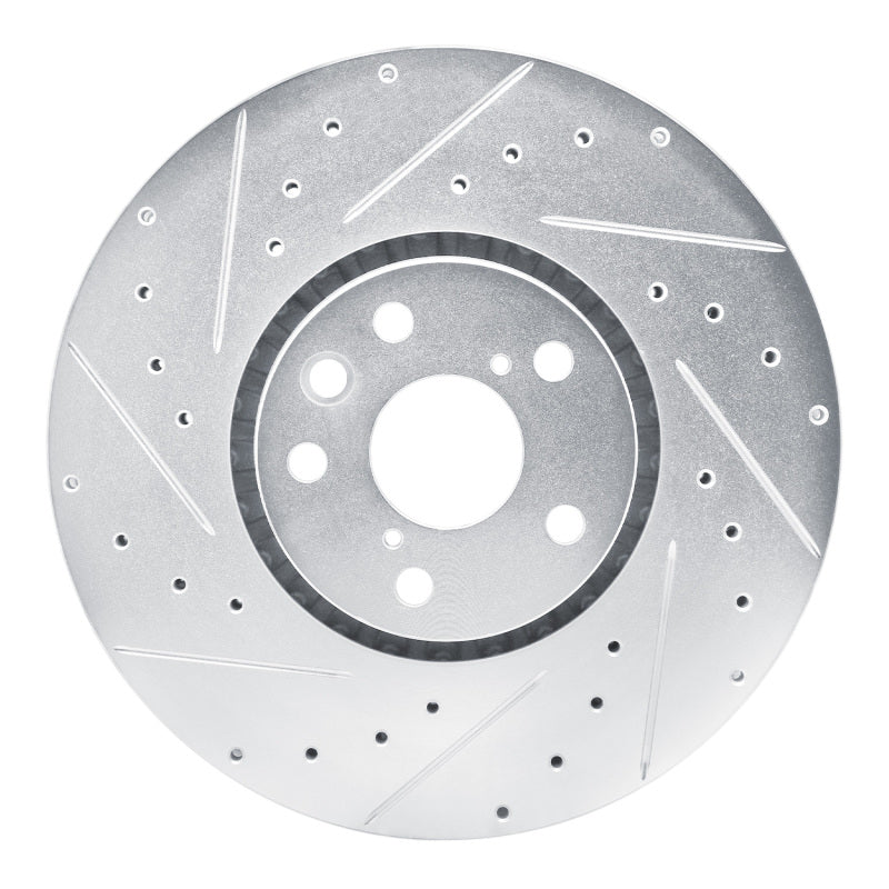 R1 Concepts R1 06-20 Lexus GS430 Left Front Drilled & Slotted Silver Brake Rotor